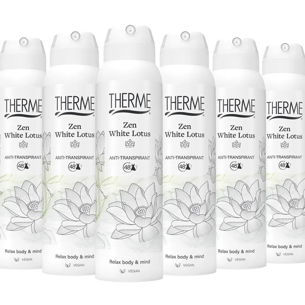 6x Therme Anti-Transpirant Zen White Lotus 150 ml