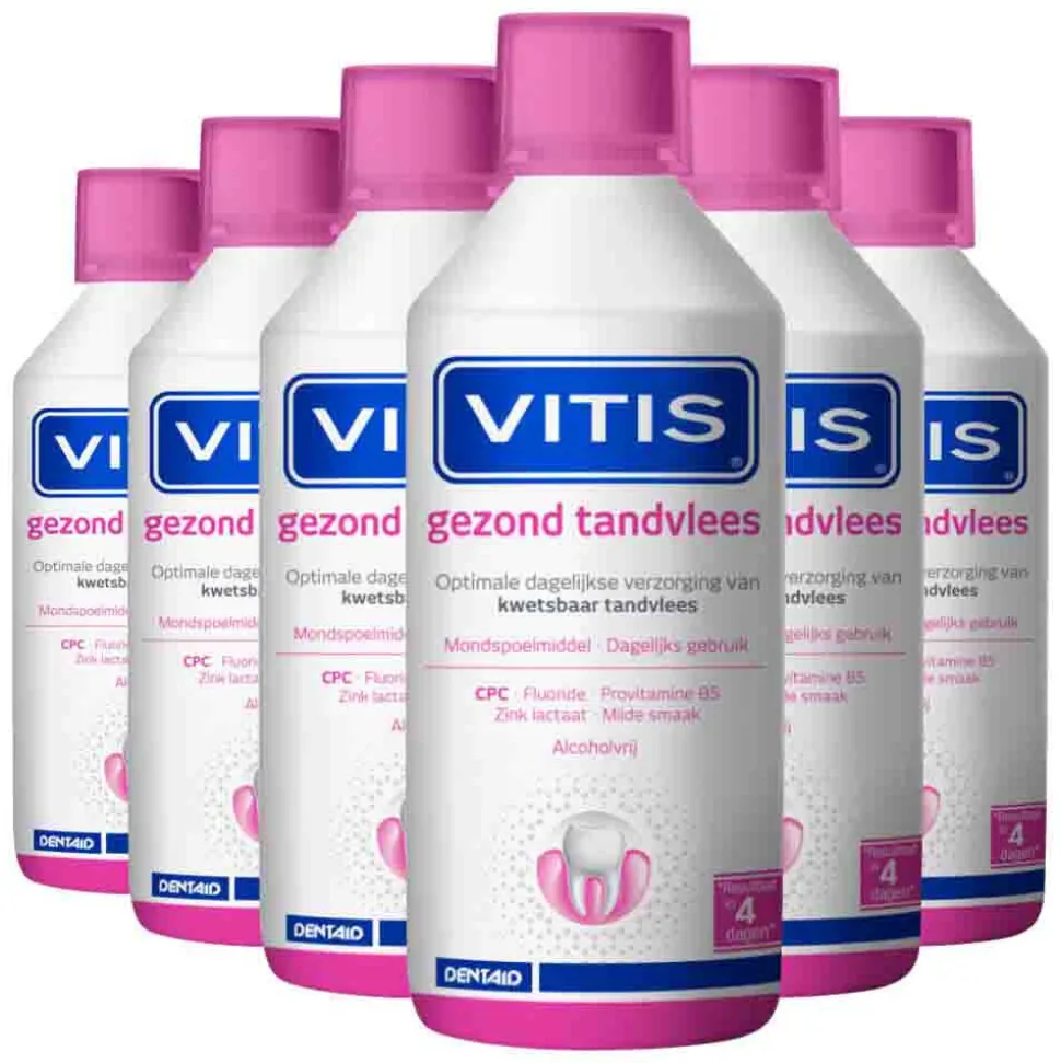 6x Vitis Mondwater Gezond Tandvlees 500 ml
