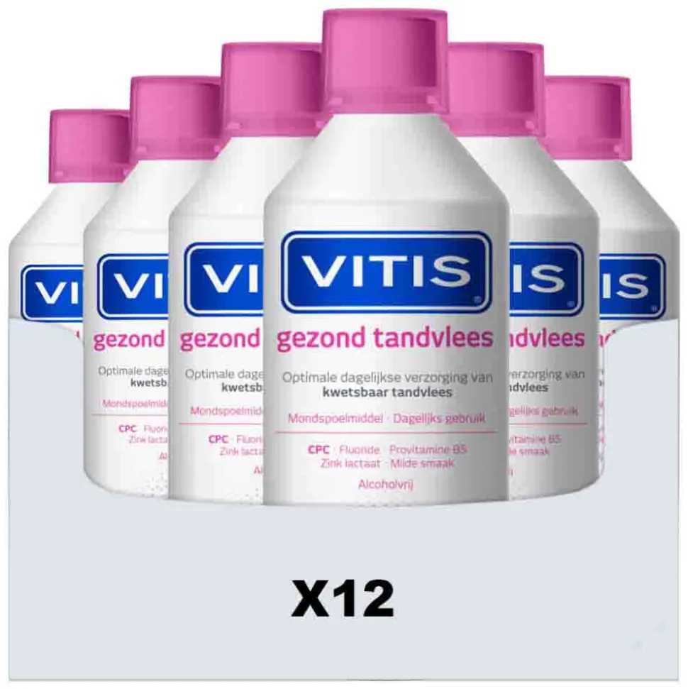 12x Vitis Mondwater Gezond Tandvlees 500 ml