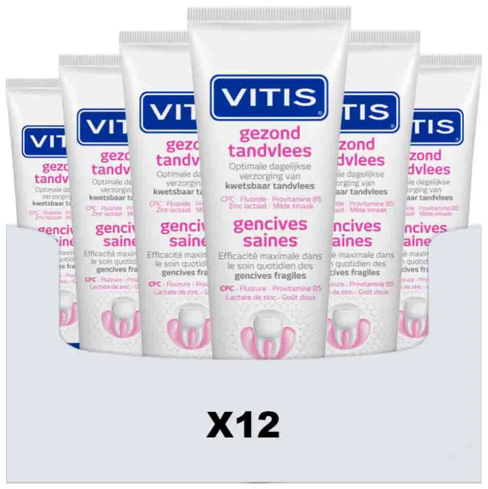 12x Vitis Tandpasta Gezond Tandvlees 75 ml