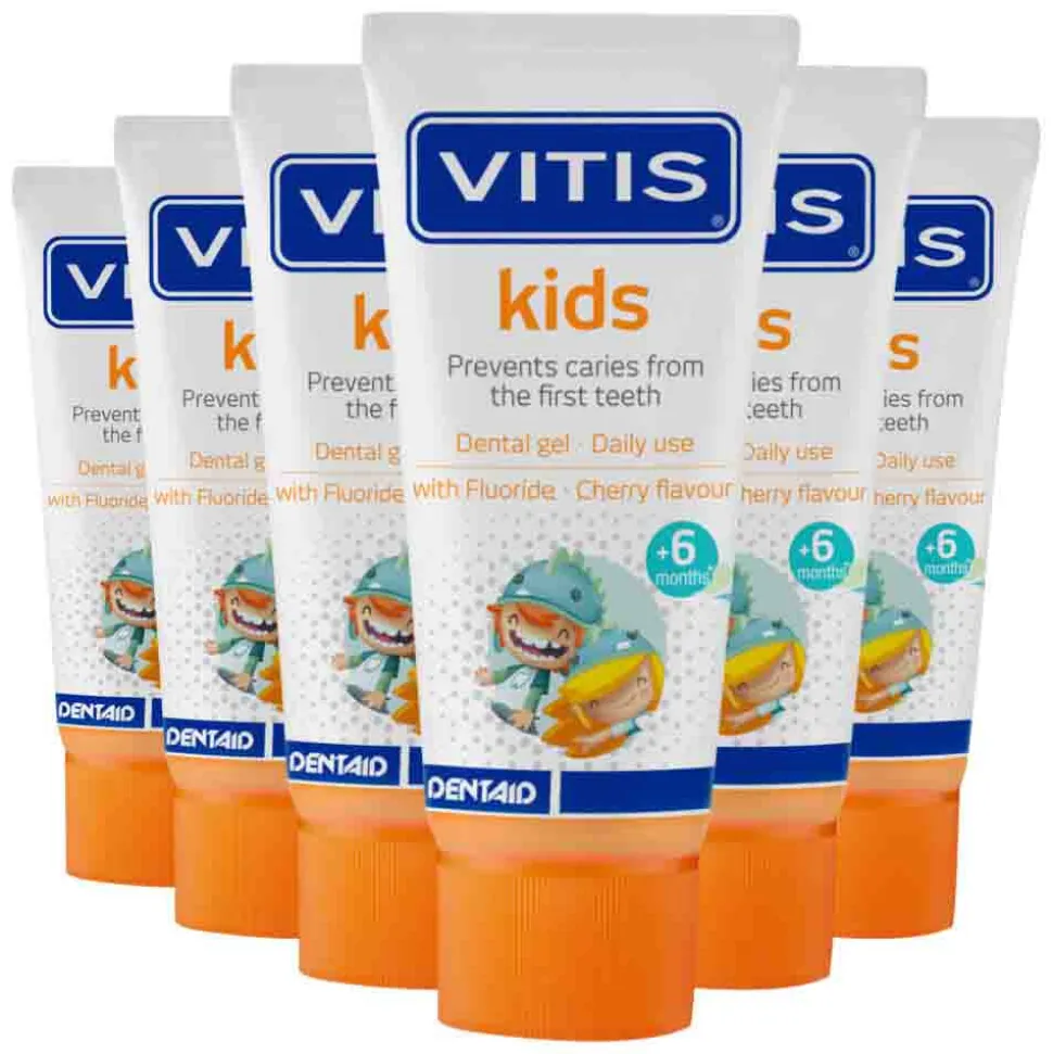 6x Vitis Tandpasta Kids 6m+ 50 ml
