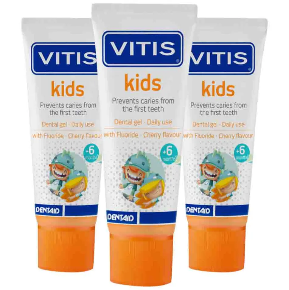 3x Vitis Tandpasta Kids 6m+ 50 ml
