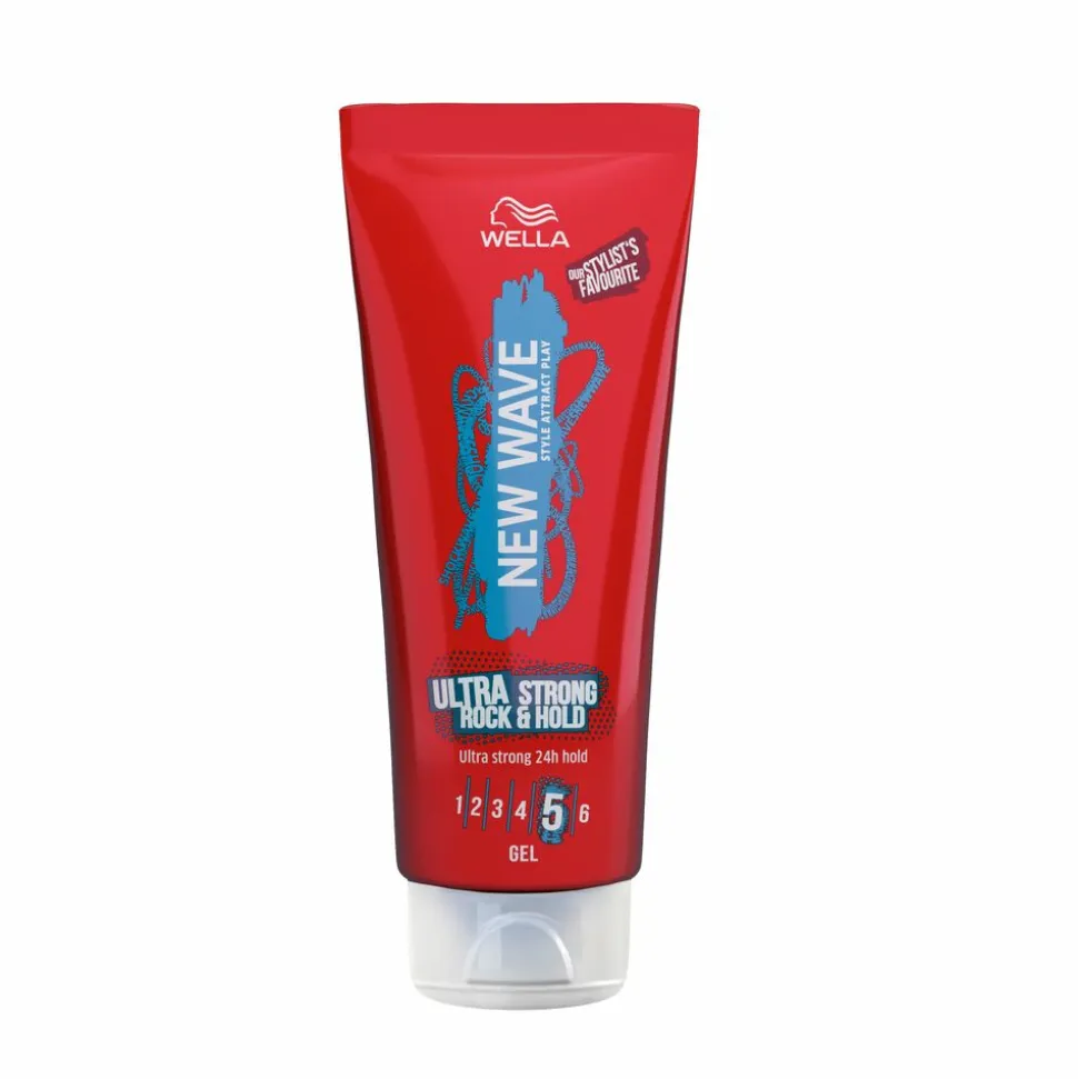6x Wella New Wave Rock & Hold Ultra Strong Gel 200 ml