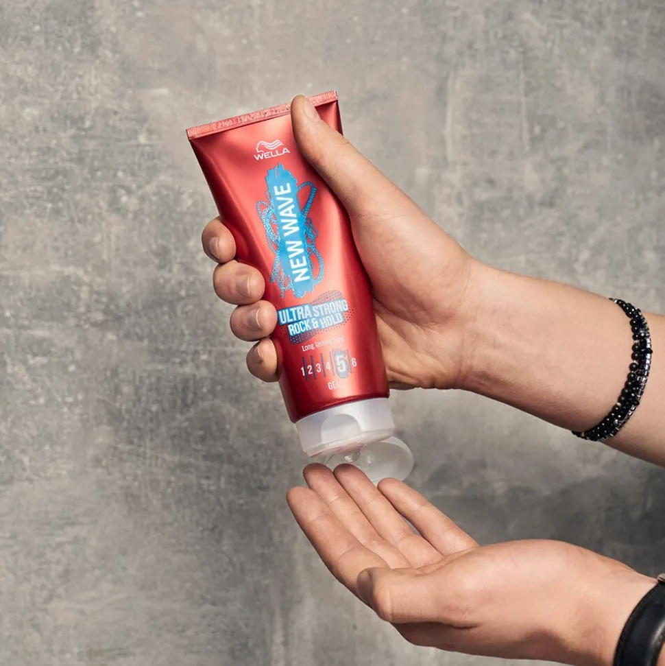 6x Wella New Wave Rock & Hold Ultra Strong Gel 200 ml
