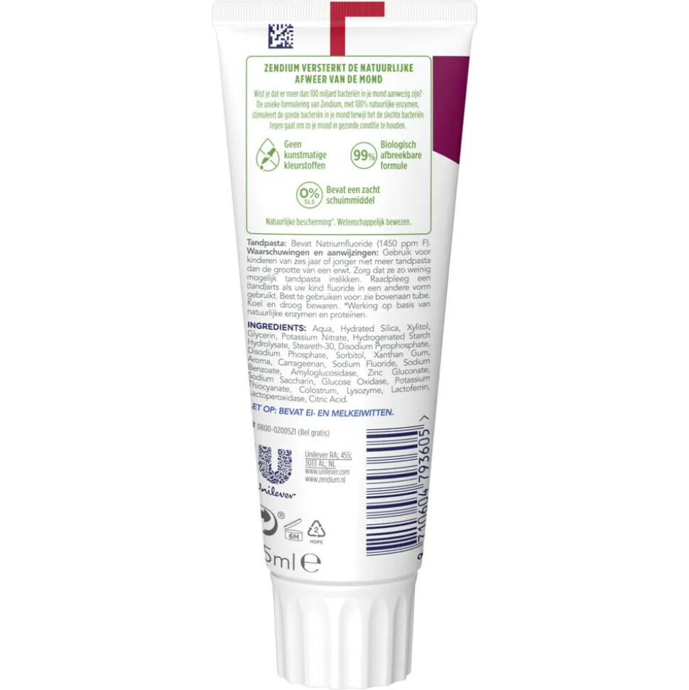 12x Zendium Tandpasta Sensitive+ White 75 ml