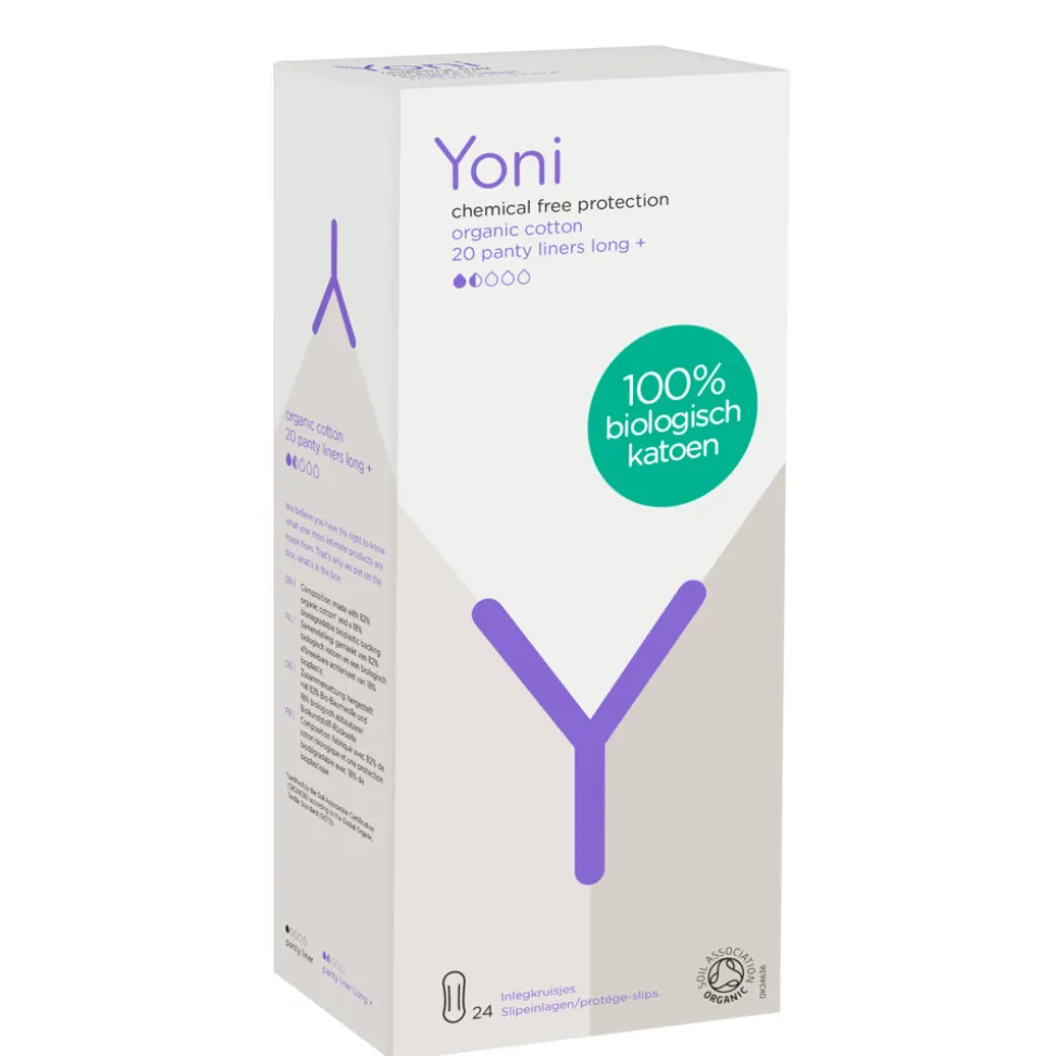 Yoni Biologisch Katoenen Inlegkruisjes Extra Lang Light 20 stuks