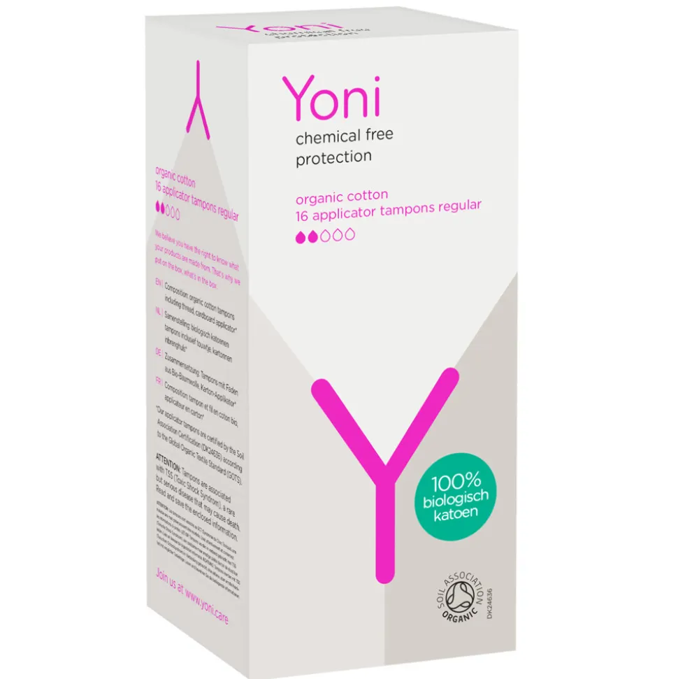 Yoni Biologisch Katoenen Tampons Regular - Met Applicator 16 stuks