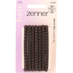 Zenner Elastieken Stay in Hair Bruin 7 stuks