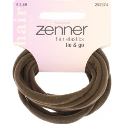Zenner Haarelastiek Roll-up XXS Bruin 8 stuks