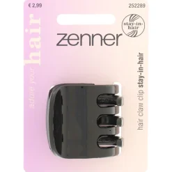 Zenner Haarklem Stay in Hair Zwart 3,5 cm